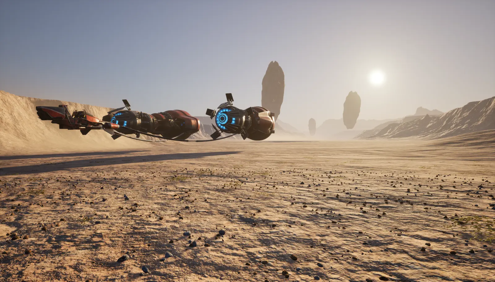 Scarab engine detail with particle effects