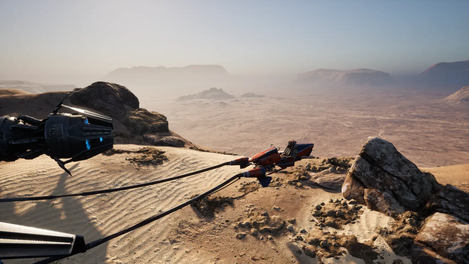 Wide shot of the production-ready desert map