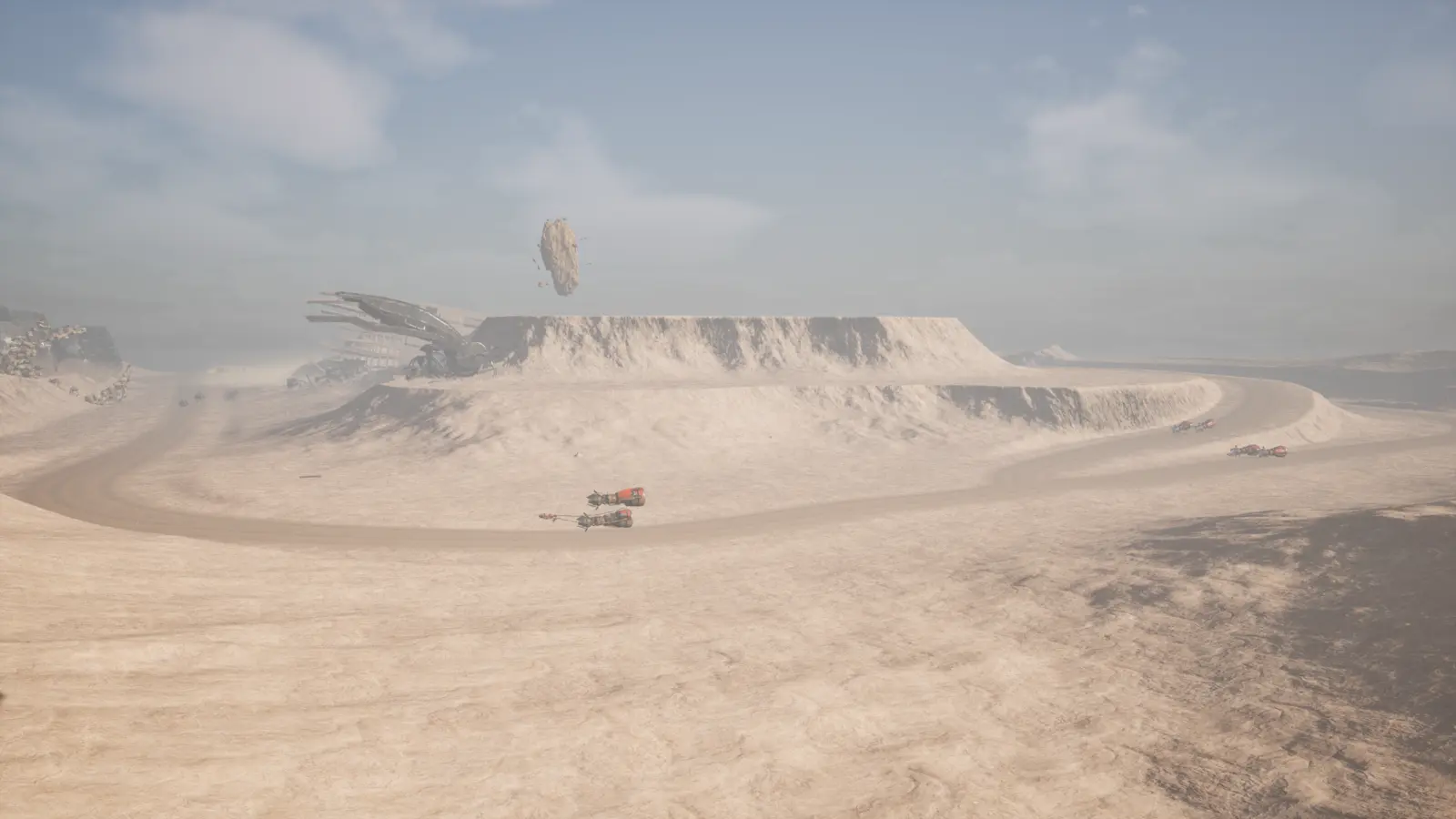Panoramic desert landscape with distant mountains